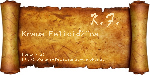 Kraus Feliciána névjegykártya